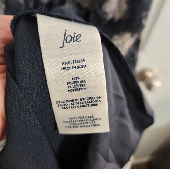 NWT Joie Thelen Baltic Blue sleeveless shift dress floral lace high neck medium - Picture 7 of 14